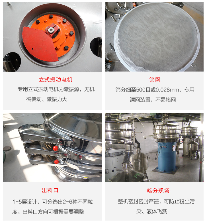 旋振篩定制化有：移動(dòng)，加緣，閘門等多種形式選擇。子母設(shè)計(jì)透網(wǎng)率高，換網(wǎng)方便。