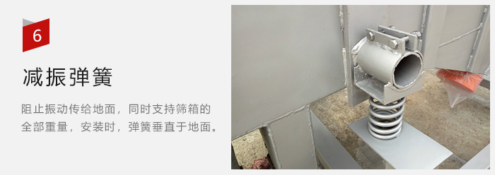 減振彈簧為減少篩箱與支撐裝置之間的摩擦而產(chǎn)生。